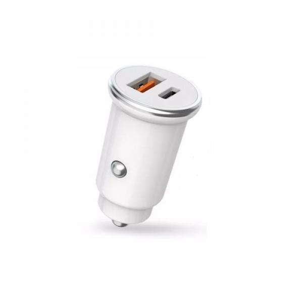 Incarcator auto XO CC25, USB/USB-C, Quick Charge 3.0, Power Delivery 5A, Alb